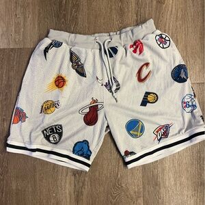 Men's Gray Sports Team Logo Shorts